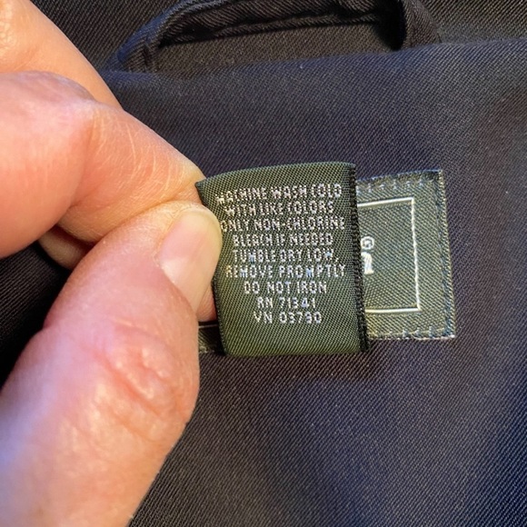 L.L. Bean Black Trench Coat L vintage - Picture 5 of 6